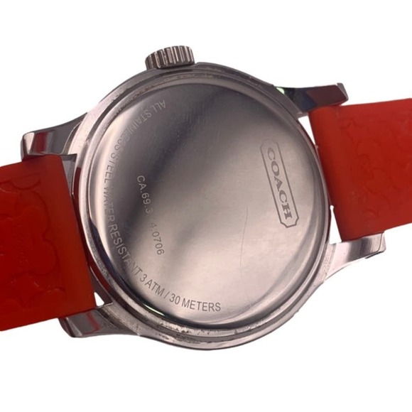 COACH Silver-tone Rubber Band Ladies Wristlet Watch - Picture 6 of 7